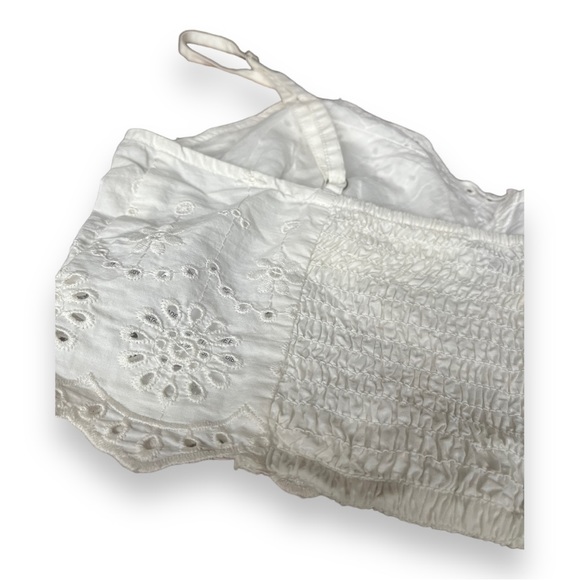 Bershka Swiss Embroidered Tank Top Bralette in White - Picture 8 of 14